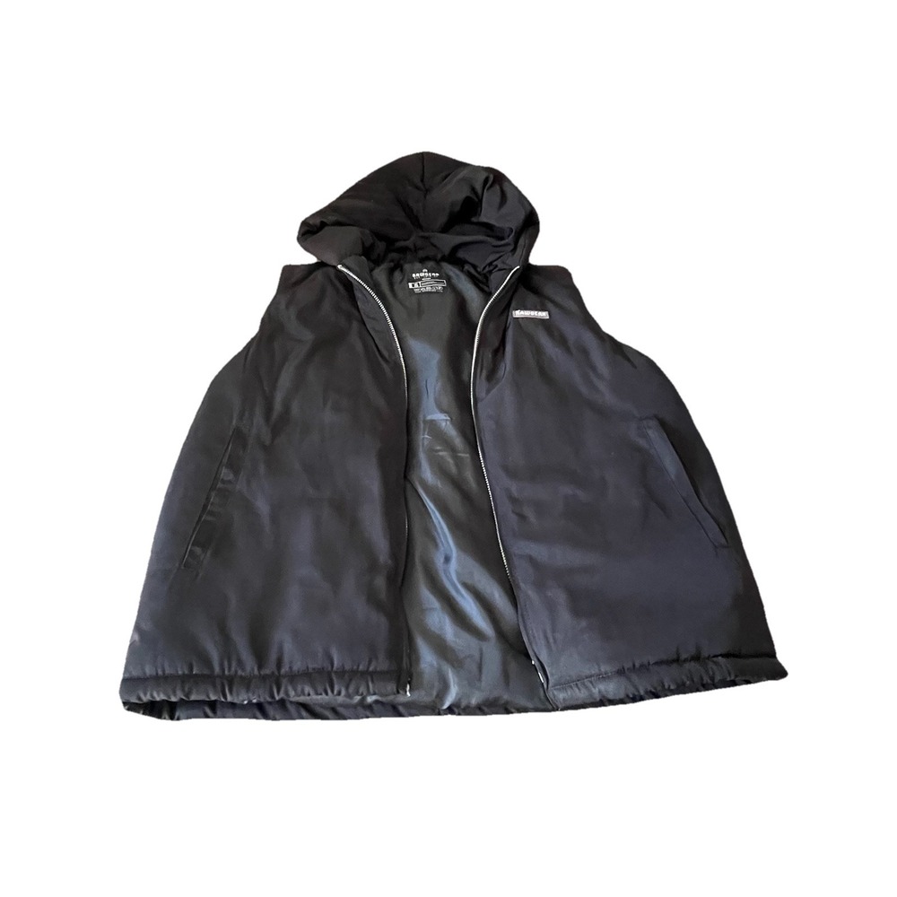 Raw Gear Men's S Black Hooded‎ Puffer Vest